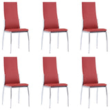 Dining Chairs 6 pcs Red Faux Leather