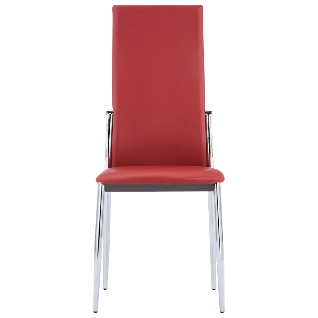 Dining Chairs 6 pcs Red Faux Leather