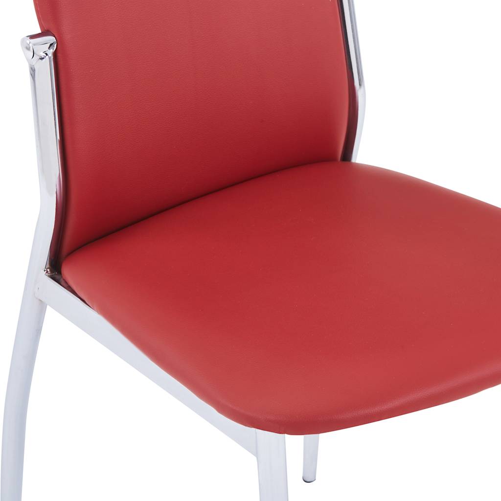 Dining Chairs 6 pcs Red Faux Leather