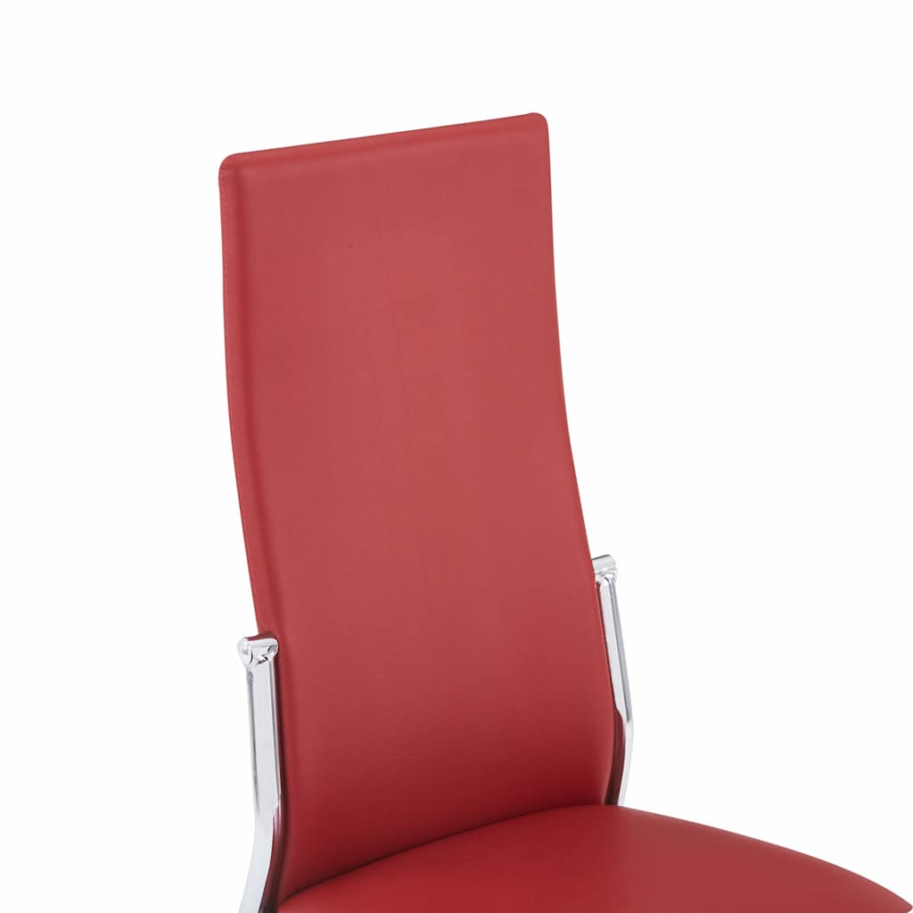 Dining Chairs 6 pcs Red Faux Leather