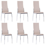 Dining Chairs 6 pcs Cappuccino Faux Leather