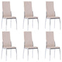 Dining Chairs 6 pcs Cappuccino Faux Leather