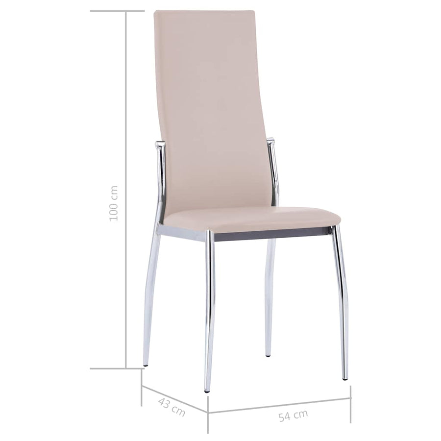 Dining Chairs 6 pcs Cappuccino Faux Leather