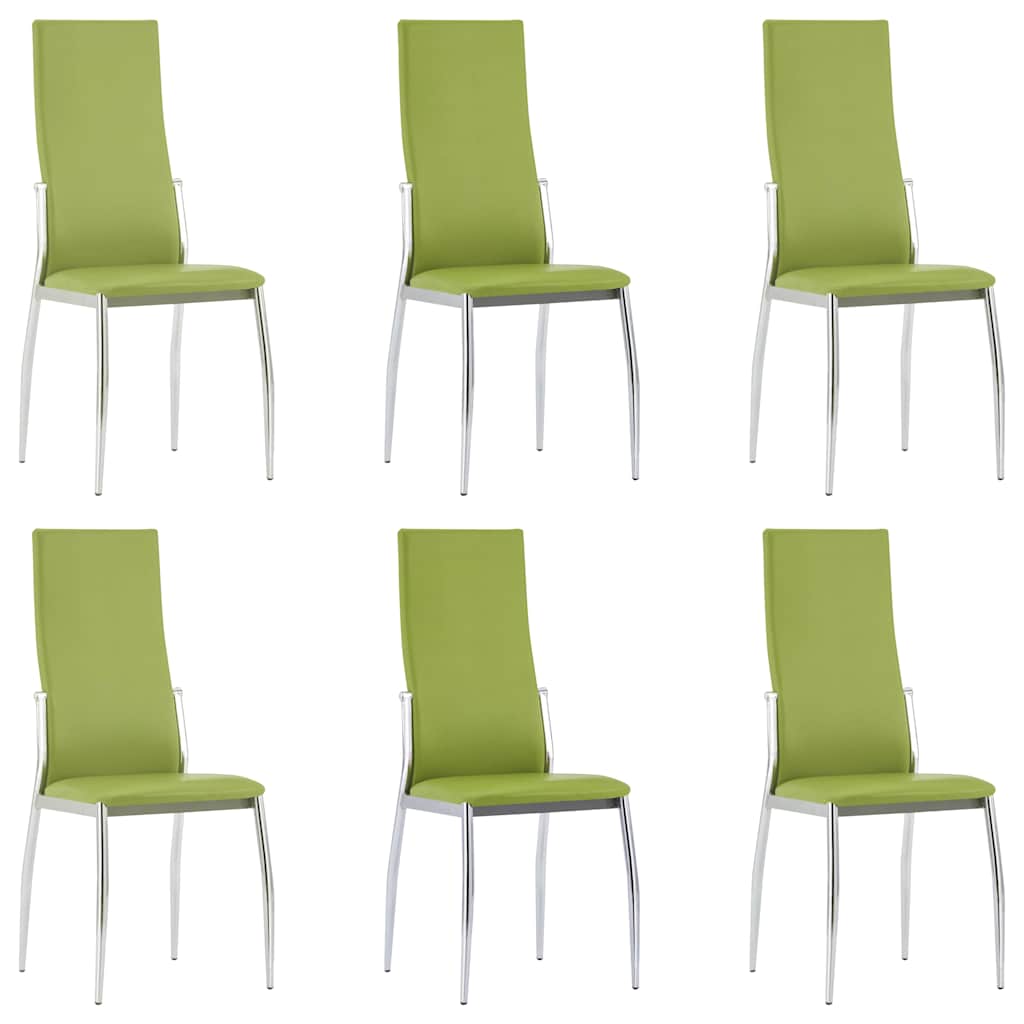 Dining Chairs 6 pcs Green Faux Leather