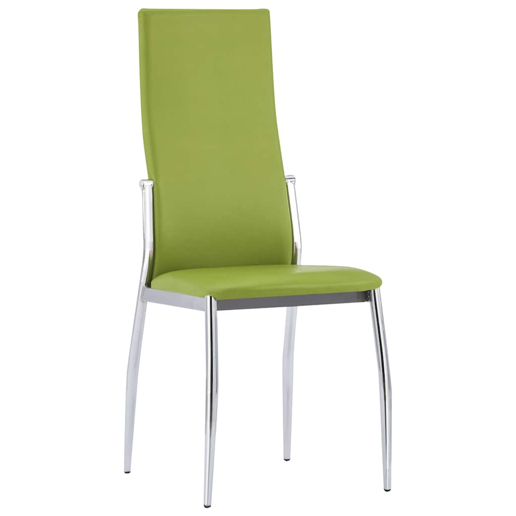 Dining Chairs 6 pcs Green Faux Leather