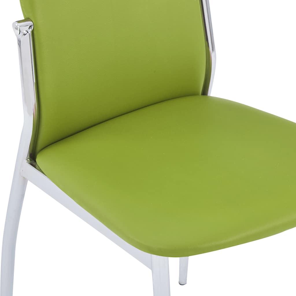 Dining Chairs 6 pcs Green Faux Leather