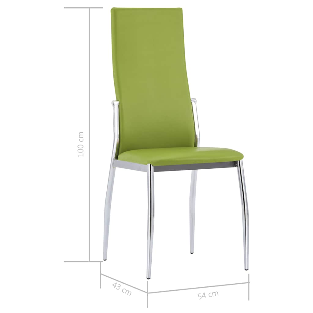 Dining Chairs 6 pcs Green Faux Leather