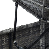 Sun Lounger with Cushion Poly Rattan Grey - Close-Up Angle