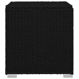 Garden Sunloungers Reclining 3 pcs Black Poly rattan - Rear View