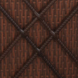 Sun Lounger with Cushion and Tea Table Poly Rattan Brown