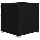 Sun Lounger with Cushion and Tea Table Poly Rattan Black - Extra Image