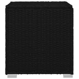 Sun Lounger with Cushion and Tea Table Poly Rattan Black - Extra Image