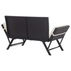 Garden Bench with Cushions 176 cm Black Poly Rattan