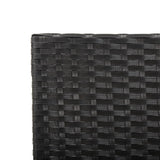 Garden Bench with Cushions 176 cm Black Poly Rattan - Low Angle