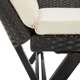 Garden Bench with Cushions 176 cm Black Poly Rattan - Extra Image