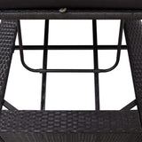 Sunbed with Cushion Black Poly Rattan - Low Angle