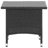 Tea Table Black 50x50x47 cm Poly Rattan - Front View