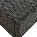 Tea Table Black 50x50x47 cm Poly Rattan - Top-Down View