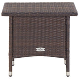 Tea Table Brown 50x50x47 cm Poly Rattan - Front View