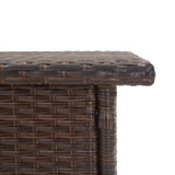 Tea Table Brown 50x50x47 cm Poly Rattan - Side View