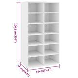 Shoe Rack White 54x34x100.5 cm Engineered Wood - Rear View