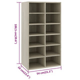 Shoe Rack Sonoma Oak 54x34x100.5 cm Engineered Wood - Rear View