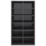 Shoe Rack High Gloss Grey 54x34x100.5 cm Engineered Wood - Top-Down View