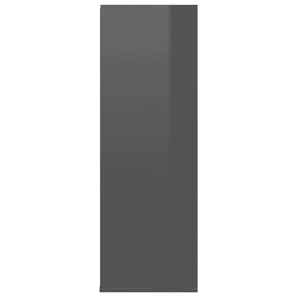 Shoe Rack High Gloss Grey 54x34x100.5 cm Engineered Wood