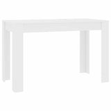 Dining Table White 120x60x76 cm Engineered Wood - Front View