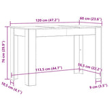 Dining Table Black 120x60x76 cm Engineered Wood