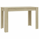 Dining Table Sonoma Oak 120x60x76 cm Engineered Wood - Front View