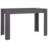 Dining Table High Gloss Grey 120x60x76 cm Engineered Wood - Front View