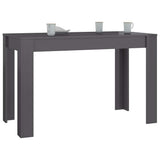 Dining Table High Gloss Grey 120x60x76 cm Engineered Wood - Side View