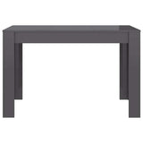 Dining Table High Gloss Grey 120x60x76 cm Engineered Wood - Top-Down View