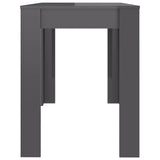 Dining Table High Gloss Grey 120x60x76 cm Engineered Wood - 45-Degree Angle