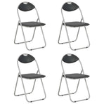 Folding Chairs 4 pcs Black Faux Leather
