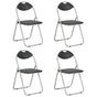 Folding Chairs 4 pcs Black Faux Leather