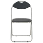 Folding Chairs 4 pcs Black Faux Leather