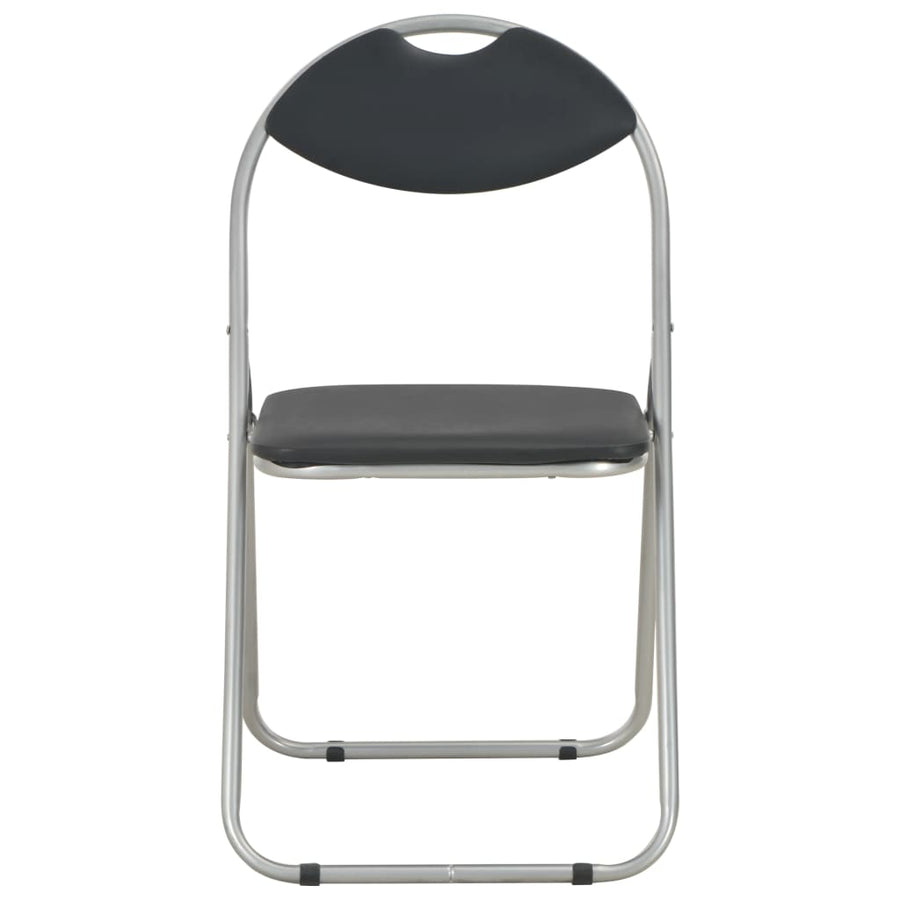 Folding Chairs 4 pcs Black Faux Leather