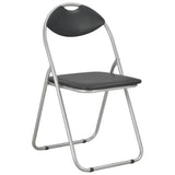 Folding Dining Chairs 6 pcs Black Faux Leather