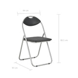 Folding Dining Chairs 6 pcs Black Faux Leather