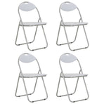 Folding Chairs 4 pcs White Faux Leather
