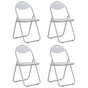 Folding Chairs 4 pcs White Faux Leather