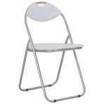 Folding Chairs 4 pcs White Faux Leather