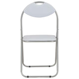 Folding Dining Chairs 4 pcs White Faux Leather - Side View