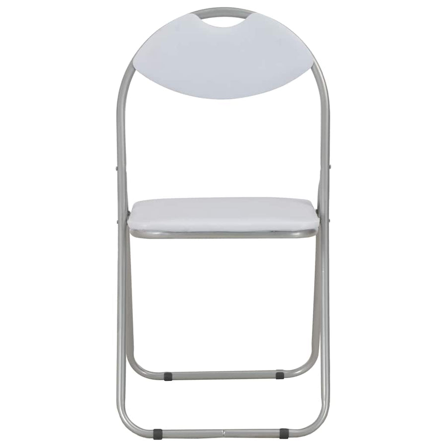 Folding Chairs 4 pcs White Faux Leather