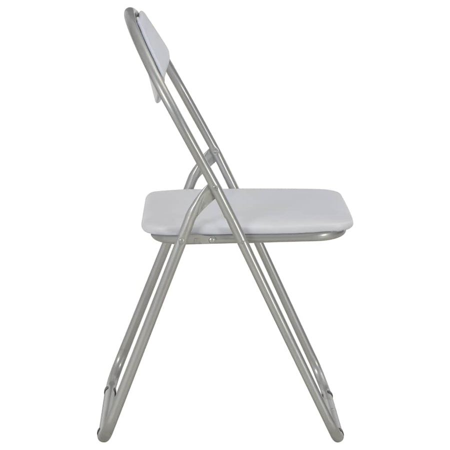 Folding Chairs 4 pcs White Faux Leather