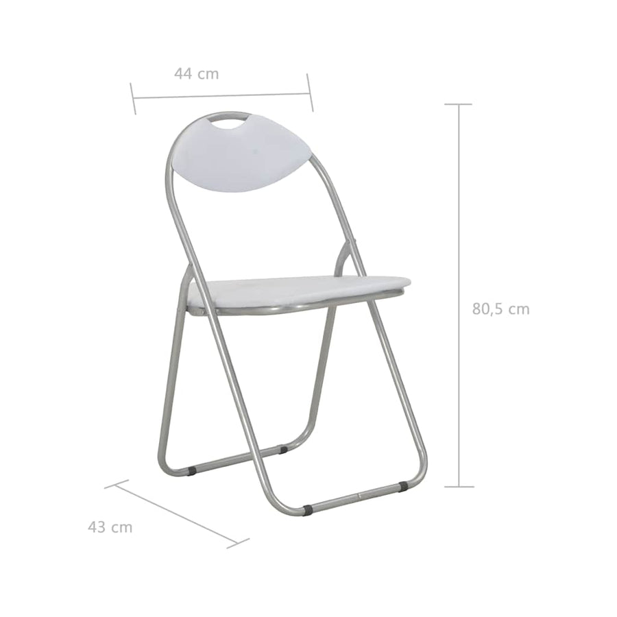 Folding Chairs 4 pcs White Faux Leather