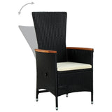 Outdoor Chairs 2 pcs with Cushions Poly Rattan Black - Top-Down View