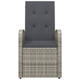 Reclining Garden Chairs 2 pcs with Cushions Poly Rattan Grey - Top-Down View